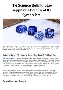 The Science Behind Blue Sapphire’s Color and Its Symbolism