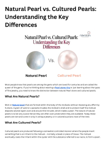 Natural Pearl vs. Cultured Pearls Understanding the Key Differences