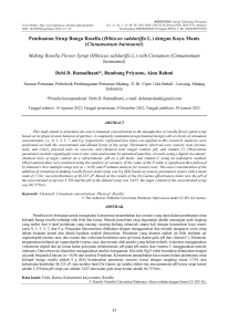 Sirup Rosella dengan kayu manis