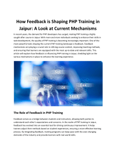 How Feedback is Shaping PHP Training in Jaipur: A Look at Current Mechanisms