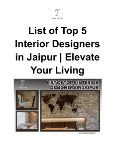 List of Top 5 Interior Designers in Jaipur Elevate Your Living