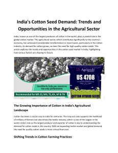 India's Cotton Seed Demand: Trends and Opportunities in the Agricultural Sector