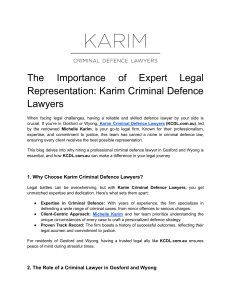 The Importance of Expert Legal Representation