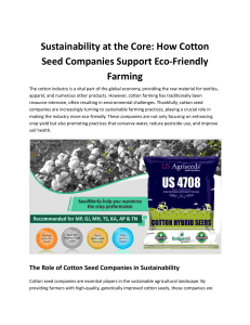 Sustainability at the Core: How Cotton Seed Companies Support Eco-Friendly Farming