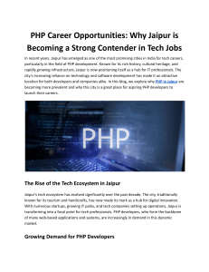 PHP Career Opportunities: Why Jaipur is Becoming a Strong Contender in Tech Jobs