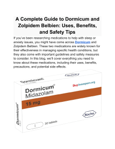 Dormicum & Zolpidem Belbien Guide: Uses, Benefits, Safety