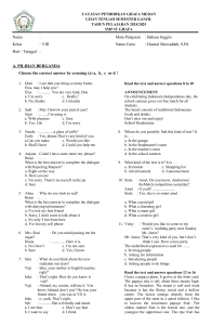Grade 8 English Exam - SMP IT GHAFA