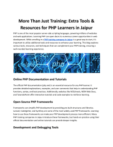 PHP Learning Resources in Jaipur: Tools & Tips