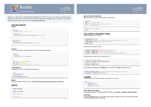 Kotlin Cheat Sheet: Syntax, Features, and Examples