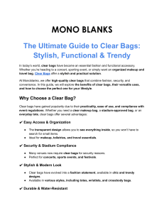 Clear Bags: The Ultimate Guide to Style & Functionality