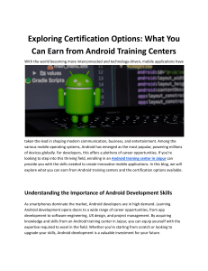 Android Training & Certification in Jaipur: Career Guide