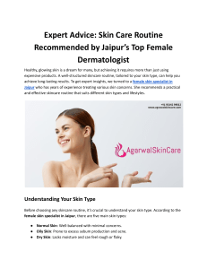 Skincare Routine: Expert Advice from Jaipur Dermatologist