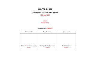 Rencana HACCP: Keamanan Pangan Minuman Sarang Burung Walet