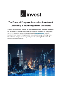 Innovation, Investment, Leadership & Technology News