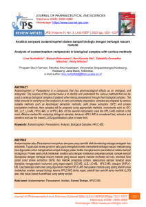 Analisis Acetaminophen dalam Sampel Biologis: Metode HPLC-MS