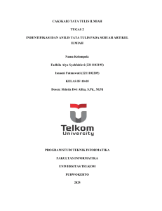 Analisis Tata Tulis Ilmiah: Tugas Teknik Informatika