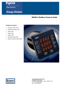 RS485 & Modbus Protocol Guide for Integra & SPR Products
