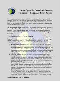 Learn Spanish, French, German in Jaipur | Language Point