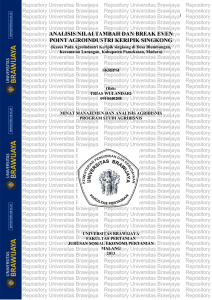 Analisis Nilai Tambah & BEP Agroindustri Keripik Singkong