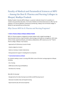 MPU Bhopal: B. Pharma & Nursing Programs - Admissions Open