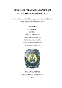 Makalah Perkembangan Islam Masa Bani Umayyah - SMA