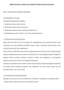 Sistem & Sejarah Perekonomian Indonesia - Materi Kuliah