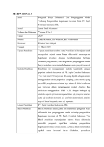 Review Jurnal: Biaya Diferensial & Penganggaran Modal