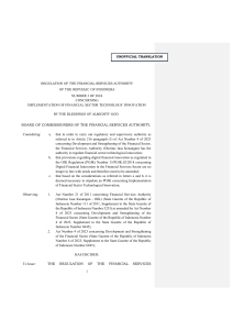 Indonesia Financial Sector Technology Innovation Regulation