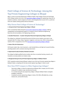 Patel College of Science & Technology: Among the Top Private Engineering Colleges in Bhopal 