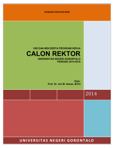 Visi Misi Calon Rektor UNG 2014-2018: Prof. Dr. Ani M. Hasan