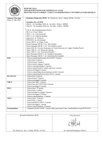 Resume Jaga Ilmu Kesehatan Anak RSUP Dr. Hasan Sadikin