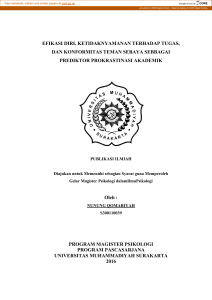 Prokrastinasi Akademik: Efikasi Diri & Konformitas Teman Sebaya