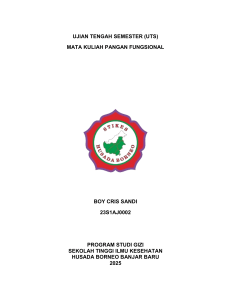 UTS Pangan Fungsional: Soal & Jawaban