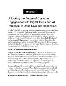 Digital Twins & AI Personas: Resonax.ai Customer Engagement