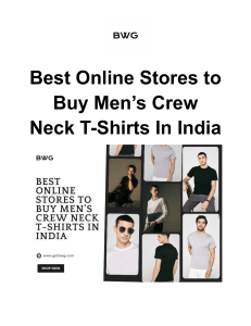Best Men's Crew Neck T-Shirts Online Stores in India