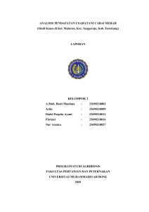 Analisis Pendapatan Usahatani Cabai Merah: Studi Kasus Enrekang