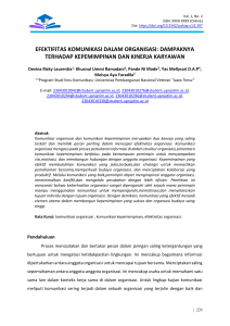 6+EFEKTIFITAS+KOMUNIKASI+DALAM+ORGANISASI+DAMPAKNYA+TERHADAP+KEPEMIMPINAN+DAN+KINERJA+KARYAWAN
