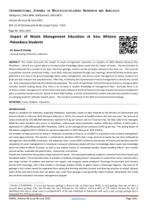 Waste Management Education Impact on Students
