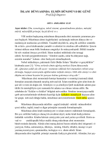 İslam D&uuml;nyasında Elm: Ke&ccedil;miş və İndiki