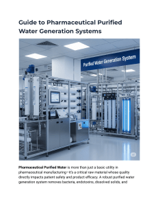 Pharmaceutical Purified Water Generation Guide