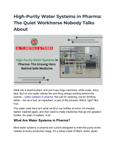 High-Purity Water Systems in Pharma
