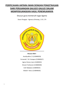 Galileo Galilei: Iman vs Pengetahuan dalam Perjuangannya