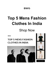 Top 5 Mens Fashion Clothes In India