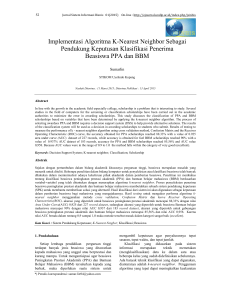 KNN untuk Klasifikasi Beasiswa PPA dan BBM