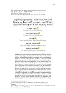 Spiritually Oriented Supervision in Primary Schools