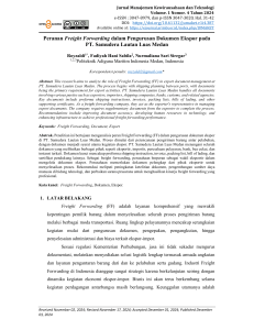 Freight Forwarding & Ekspor: Studi Kasus PT. Samudera Lautan Luas