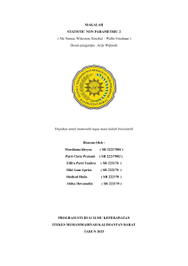 Statistik Non-Parametrik: Mc Nemar, Wilcoxon, Kruskal-Wallis, Friedman