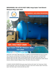 BERGARANSI, WA +62 812-9627-2689, Harga Septic Tank Biotech Melayani Maja, Kab Lebak