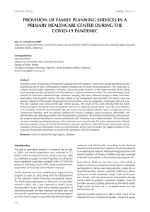Family Planning Services During COVID-19 Pandemic