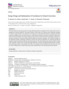 Greenhouse Energy Optimization via Natural Convection